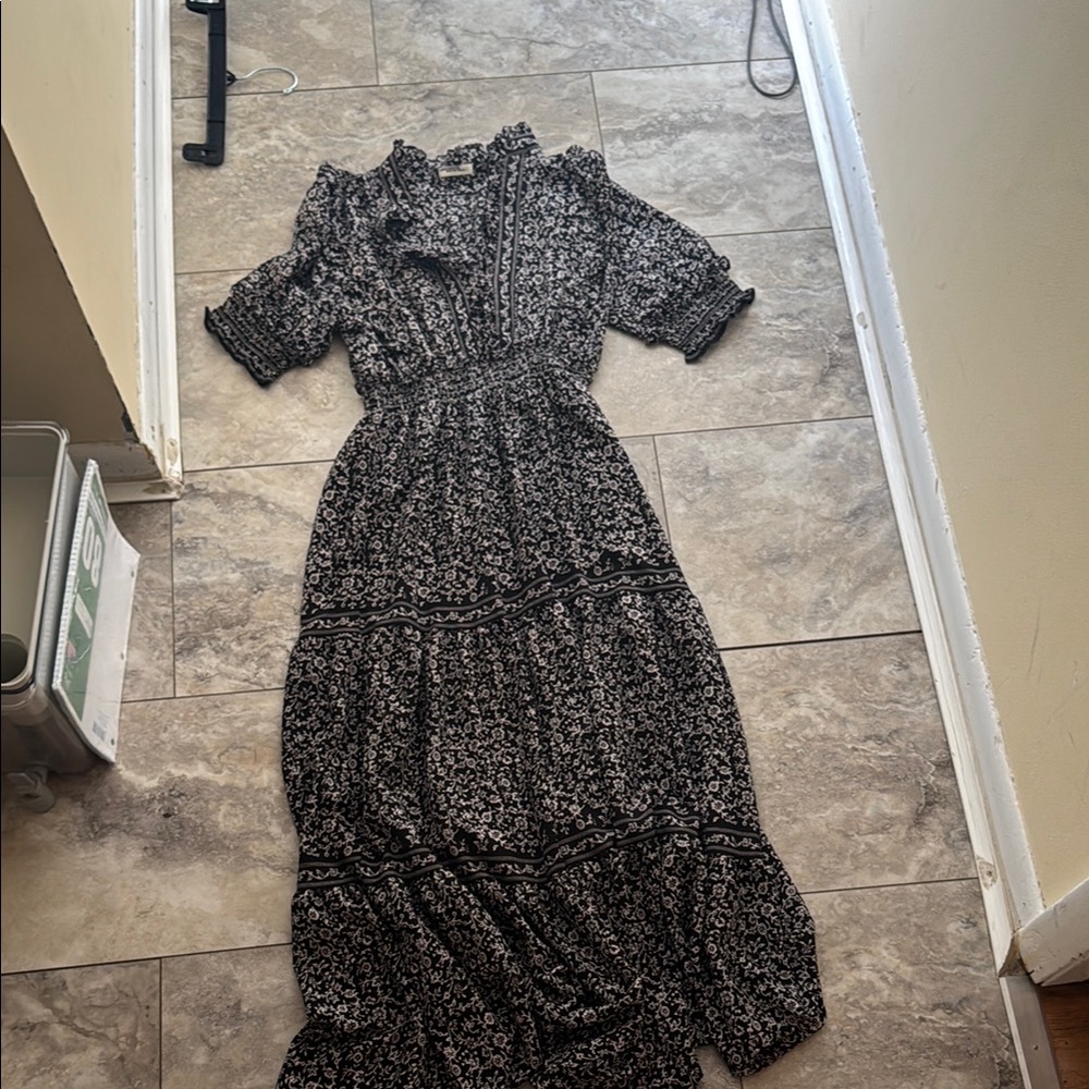 max studio Floral Black Dress